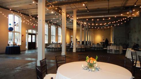 The reception was in the Grand Hall we added romantic cafe lights over the 